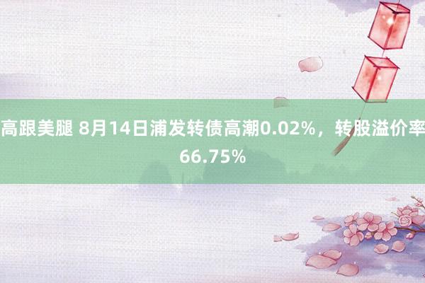 高跟美腿 8月14日浦发转债高潮0.02%，转股溢价率66.75%