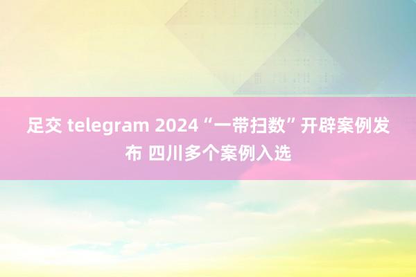 足交 telegram 2024“一带扫数”开辟案例发布 四川多个案例入选